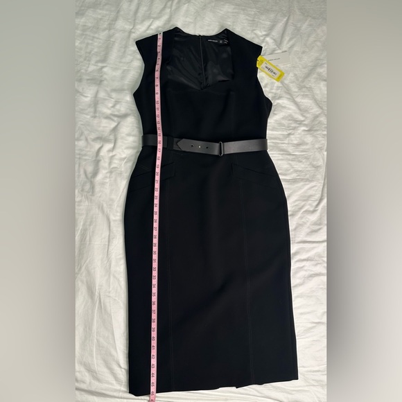 NEW Karen Millen Black Sweetheart Neckline Midi length Dress New with Tags Sz 12 - Picture 8 of 15